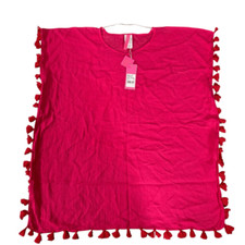 SEAFOLLY girls 100 cotton CERISE BEACH COVER-UP - SIZE M/L 5-7 NWT