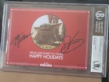 Dave Filoni Jon Favreau Dual Auto signed Card BGS Authenticated Star Wars Grogu