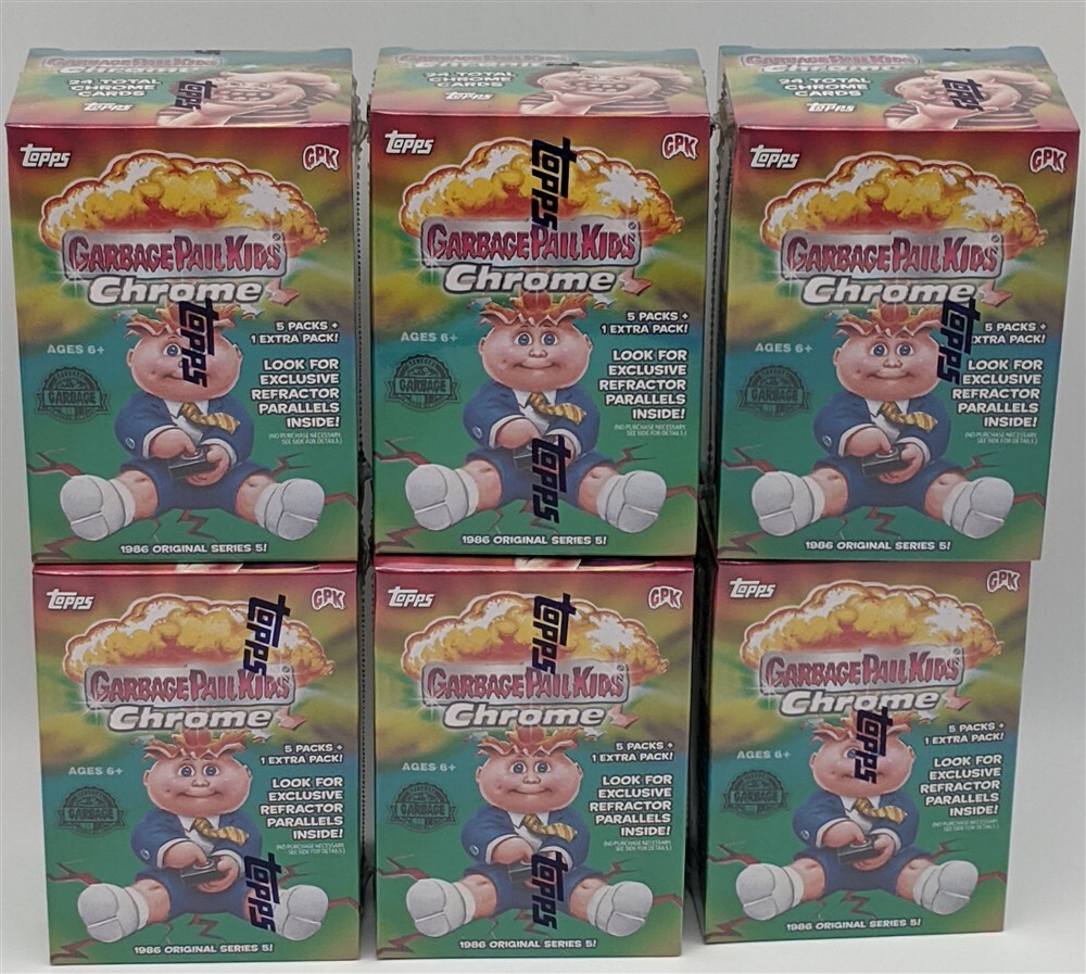 6 Factory Sealed 2022 Topps Garbage Pail Kids Chrome 5th Series