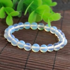 Opal Moonstone 8mm Bead Natural Stone Crystal Bracelet Boho Bangle Women  s Gift