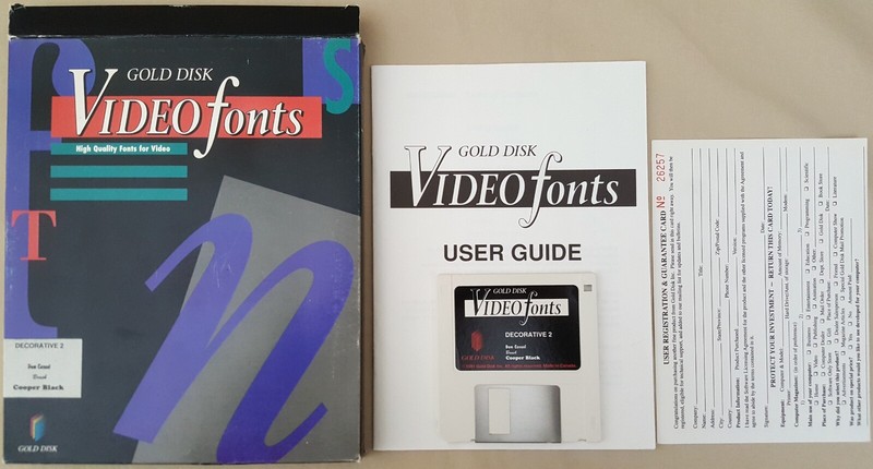 VideoFonts Decorative 2 ©1991 Gold Disk for Commodore Amiga 500 1000 2000 3000
