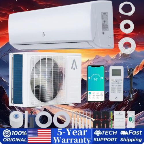9000-36000BTU Ductless Mini Split Air Conditioner Heat Pump Wifi Enabled AC Work