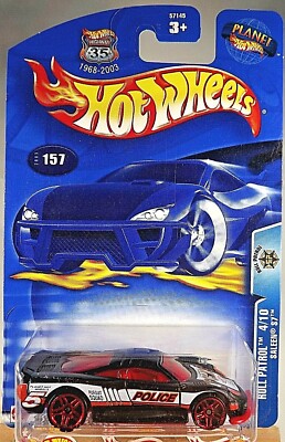 2003 Hot Wheels #157 Roll Patrol 4/10 SALEEN S7 Police Black w/Red