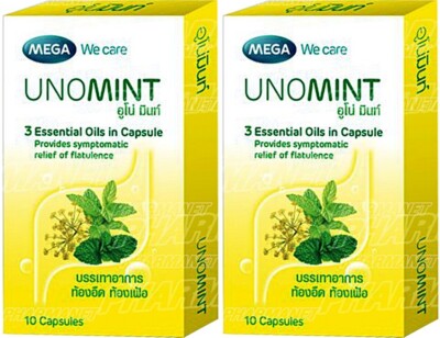 Mega Unomint Peppermint Oil Relief Flatulence Bloating Indigest Stomach Pain