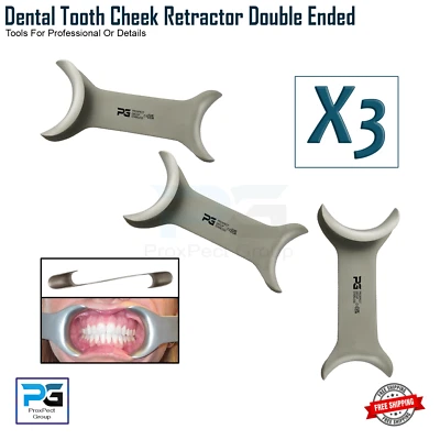 PG MEDENTRA PK x3 Dental Stainless Steel Cheek Retractor Surgical Mouth Opener Cheek Retractors