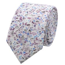 Floral Skinny Ties for Men Cotton Neckties Wedding Business Casual Formal Mens