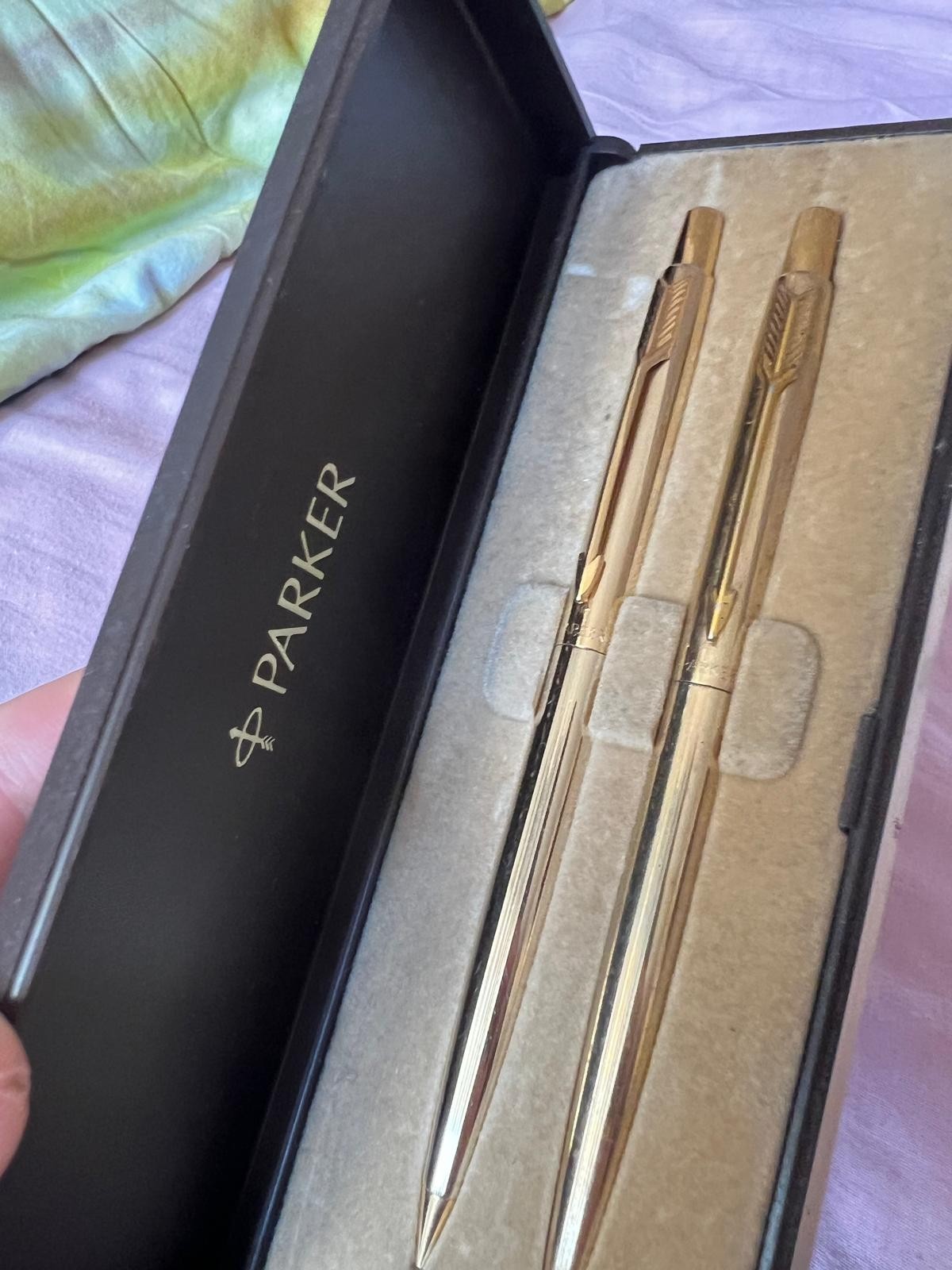 Set Parker Vintage Dorato – Penna a Sfera + Portamine – Scatola Originale