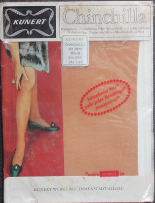 Vintage Kunert Chinchilla Nylons Gr. 8,5-9 Strümpfe Solera Strapsstrümpfe Neu