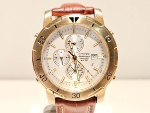 Authentic VINTAGE SPORT GOLD PLATED ALARM CHRONOGRAPH MEN'S WATCH"CITIZEN" 6870-R30746