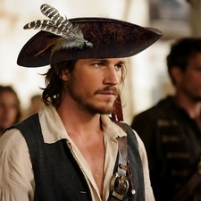 Vintage Distressed PU Leather Pirate Hat with Feather Halloween Costume Tricorn
