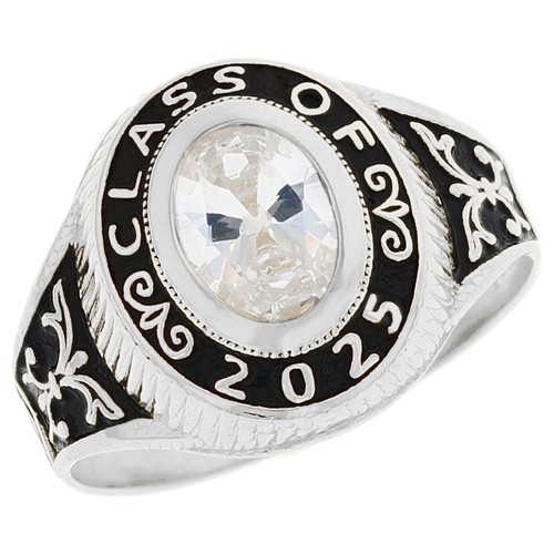 10k oder 14k Gold simulierter April Geburtsstein CZ 2025 Klasse Abschlussring - Bild 1 von 3
