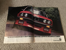 Vintage 1985 BMW 325es Car Print Ad RED 1980s