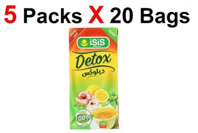 Isis 100% Organic Detox Herbal Tea Soft Drink Tea Healthy Natural 5 X 20 Bag