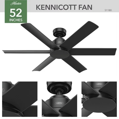 Hunter Fans - Kennicott - 52 Inch 6 Blade Ceiling Fan and Wall Control In - Picture 4 of 4