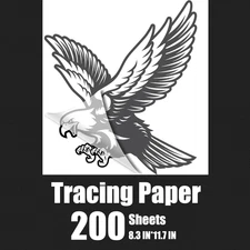200 PCS Tracing Paper, A4 Size Artists Tracing Paper Trace Paper White Transluce