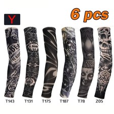 Tattoo Sleeves for Men, 6Pcs Arm Sleeves Fake Tattoos Sleeves to Cover Arms Sun
