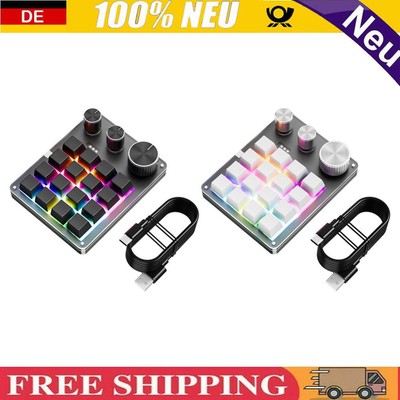 16 Keys 3 Knobs Programmable Macro Keyboard Type-C Wired/Bluetooth-Compatible
