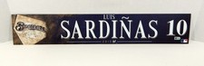 2015 Milwaukee Brewers Luis Sardinas #10 Game Issued Navy Locker Plate BREW346