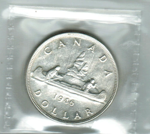 1946 FINE   SILVER DOLLAR,  EXCELLENT COIN, KING GEORGE VI   ICCS EF40