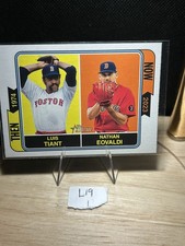 Luis Tiant Nathan Eovaldi 2023 Topps Heritage Then & Now Baseball card #TAN-10