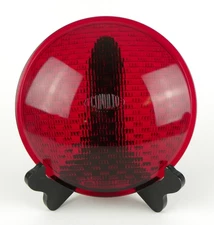 Vintage Econolite Kopp 8 3/8" Glass Traffic Signal Lens, TL4655, Darker Red, USA