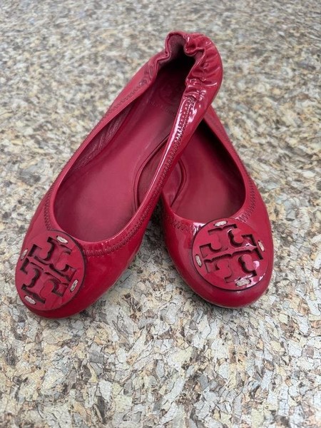 Women Tory Burch Heels Red Leather 35