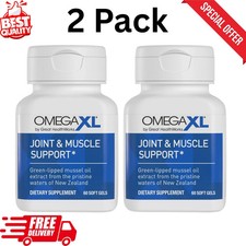 2 PACK Omega XL Natural Joint Muscle Support Omega 3 Joint Pain Relief 60Softgel