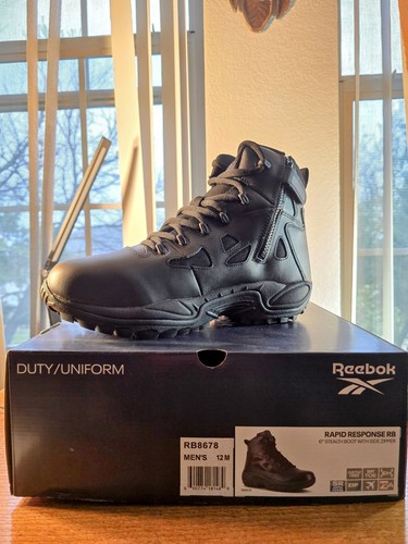 Reebok Arbeit Herren 6" Rapid Response Weiche Spitze Taktische Stiefel Schwarz RB8678 12 M/D - Bild 1 von 7