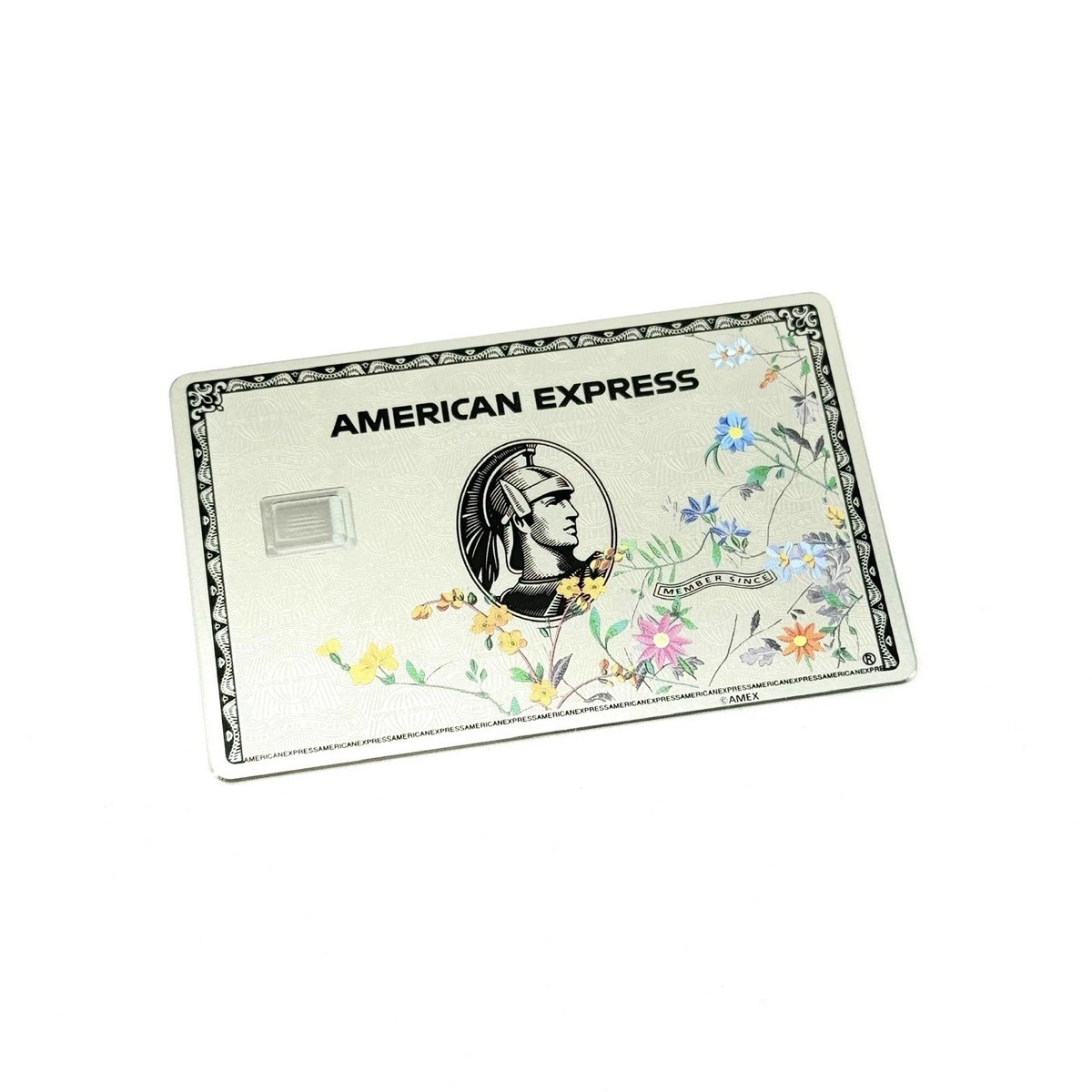Platinum Floral Amex Centurion Small Chip Card | Customizable