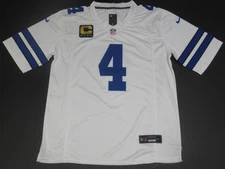 Dak Prescott #4 Dallas Cowboys 2025-26 Captains Patch Men's Jersey White