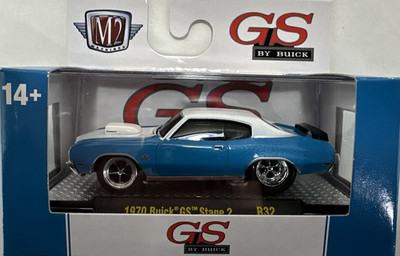 1970 Buick GS Stage 2 Blue/White M2 Machines R32 25-13 New in Package Muscle Car