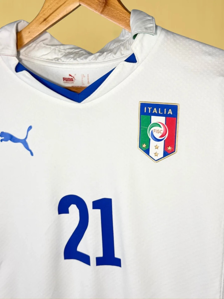 Sien 2425 Maillot de Soccer Col en V Blanc Équipe Nationale Italienne
