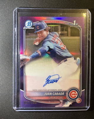 Juan Cabada 2025 Bowman Chrome 1st Auto Purple /250 #CPA-JC Cubs