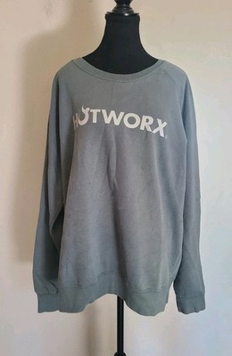 N7 Vintage Fleece Women's Hotworks Long Sleeve Crew Neck Sweatshirt Green  XL 