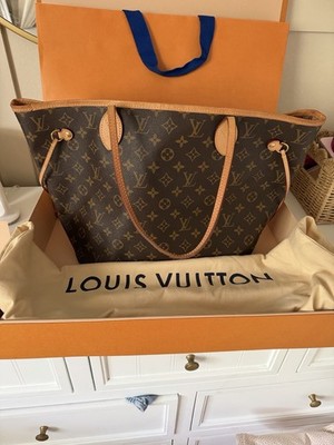Louis Vuitton Monogram Neverfull Medium Women s Brown Tote w/ Dust Bag