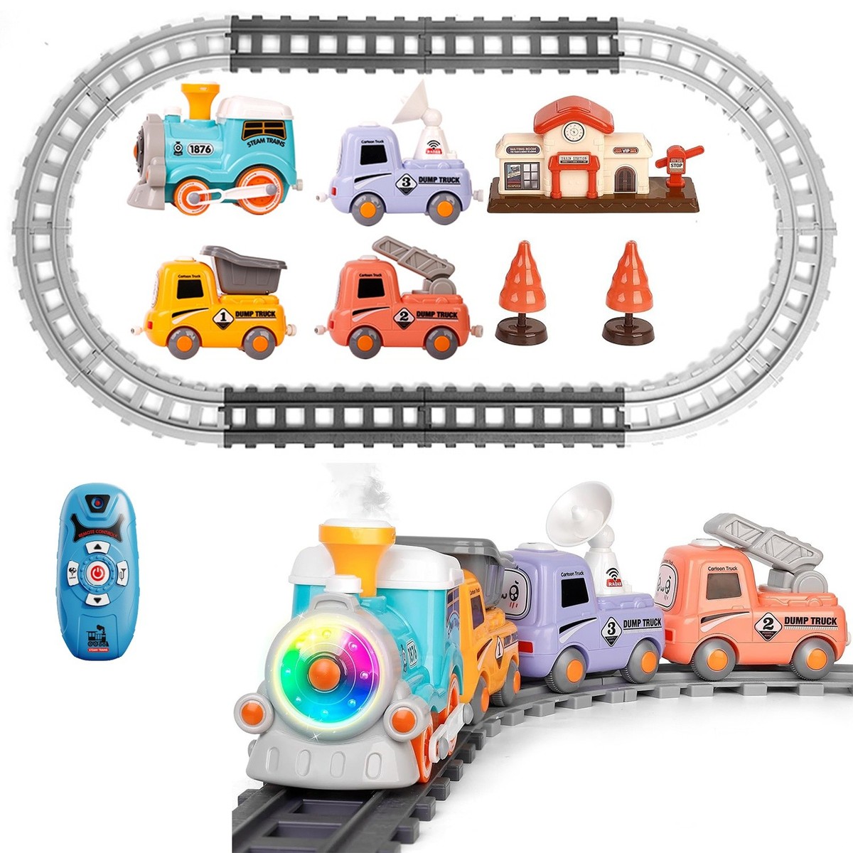 Juego De Trenes CRH De Alta Velocidad – Tren De Pasajeros Metálico De 4 Vagones Con Acción De Retroceso, Modelo Ferroviario Para Niños Y Coleccionistas