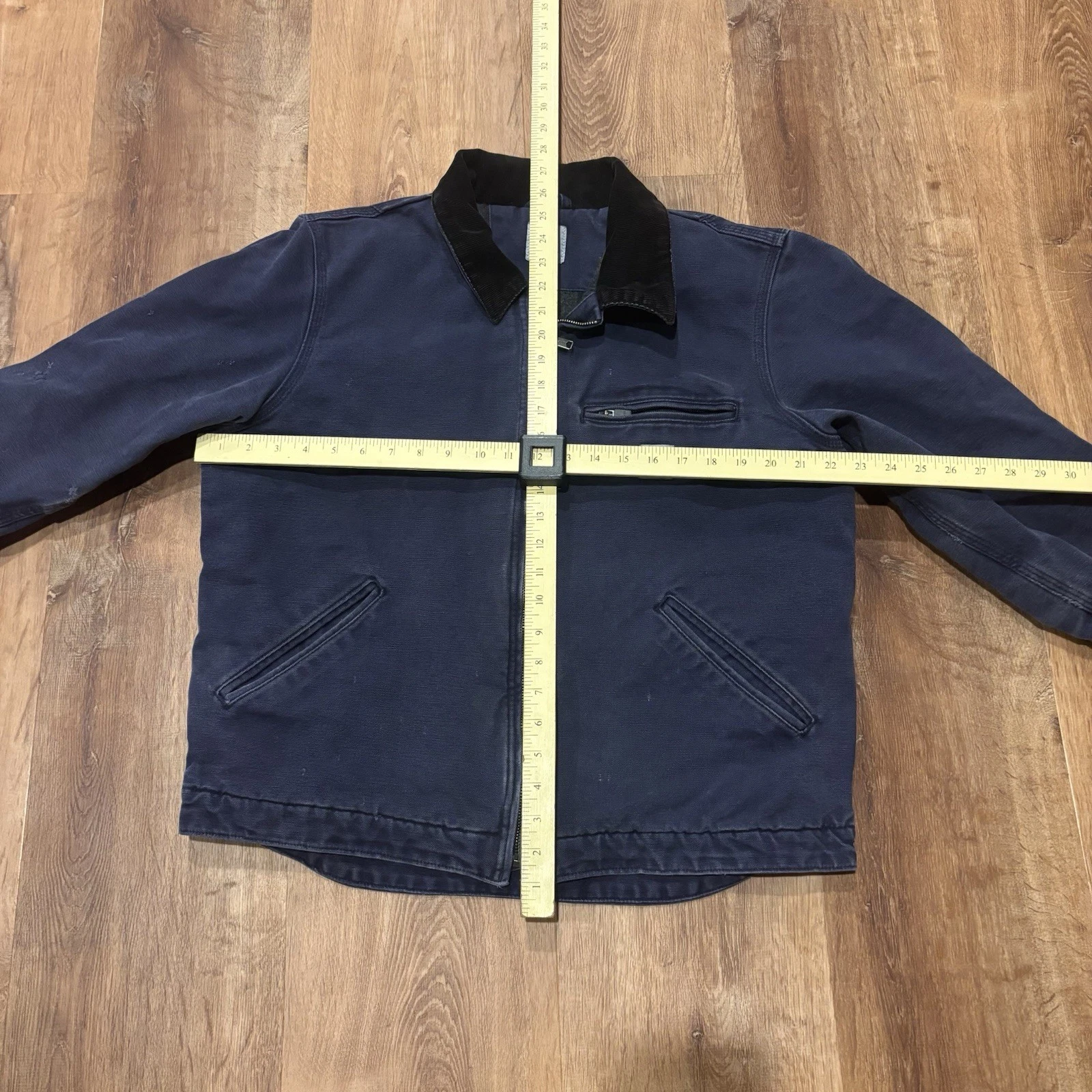 Vintage Carhartt Detroit Jacket Mens Medium Blanket Lined Faded Blue Distressed image 12