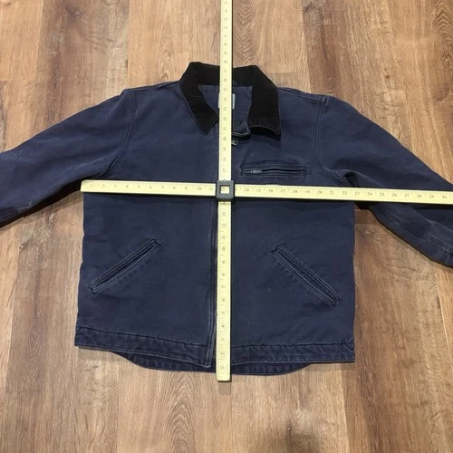 Vintage Carhartt Detroit Jacket Mens Medium Blanket Lined Faded Blue Distressed image 12
