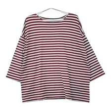 nest Robe Cotton Jersey Border Wide Sleeve Tee 01211-1165 Dark Red 5-0412M△
