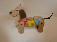 Melissa & Doug Wooden Toy Articulated Articulate 5 1/2" Wood Dog GH16222