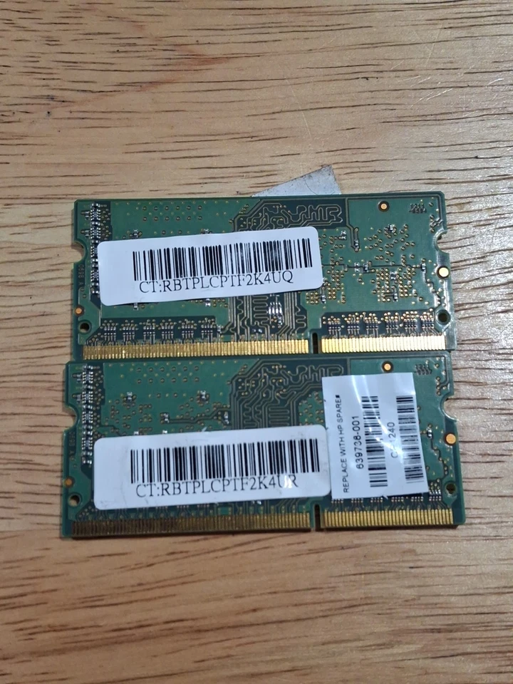  Micron MT4JSF12864HZ-10401 1GB DDR3-1333MHz PC3-10600 laptop memory modules - Image 2 of 2