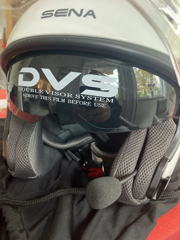 Sena Econo Jethelm Neu Gr.L Weiß Mit Kommunikationssysteme Ungetragen Helmbeutel - Bild 3 von 4