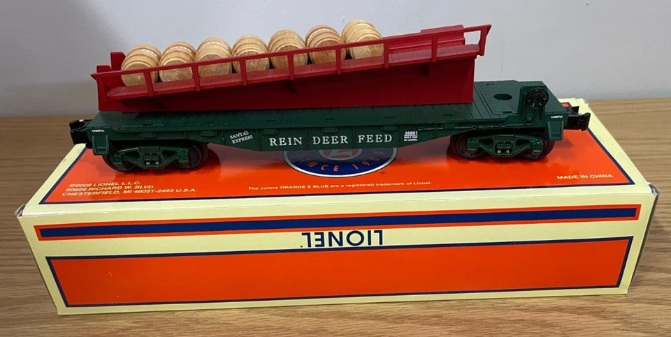 Lionel 6-26661 Christmas Santa's Express Reindeer Feed Barrel Car Train O Gauge - Image 2 of 4