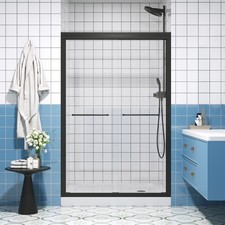 Half Frameless Double Sliding Glass Shower Door W 6mm Tempered Glass
