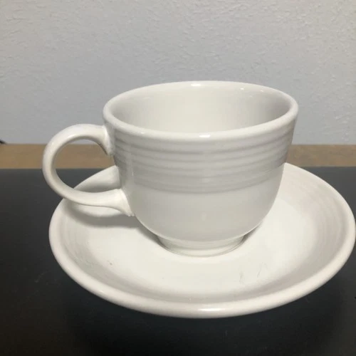 Fiesta White Cup And Saucer
