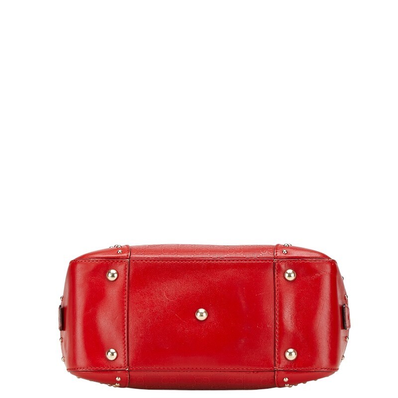 Gucci GG Embossed Leather Shoulder Bag Red 2WAY Women's Authentic thumbnail 3