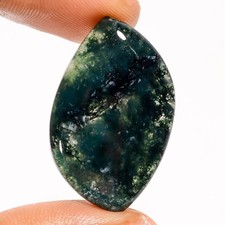 Natural Moss Agate Loose Gemstone Green Fancy Shape Cabochon 24 Ct 31X19X5 mm