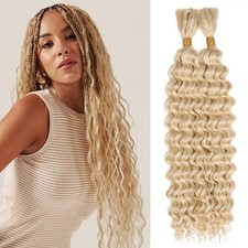 Curly Braiding Hair for Boho Braids 18 Inch 2 Bundles 613 Blonde Deep Water W...