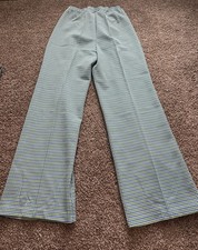 VTG Aileen All Over Printed Polyester Disco Pants 70s Flare MCM Red Sz 16