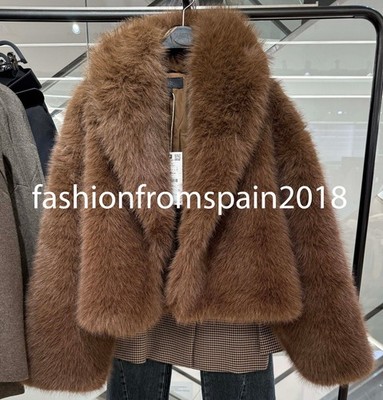 ZARA NEW WOMAN SHORT FAUX FUR COAT BROWN XS-XXL 6318/023/700 | eBay